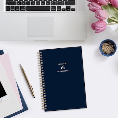 2026-2027 Blue Sky 5" x 8" Academic Year Weekly & Monthly Planner, Plastic Cover, Navy (140046)