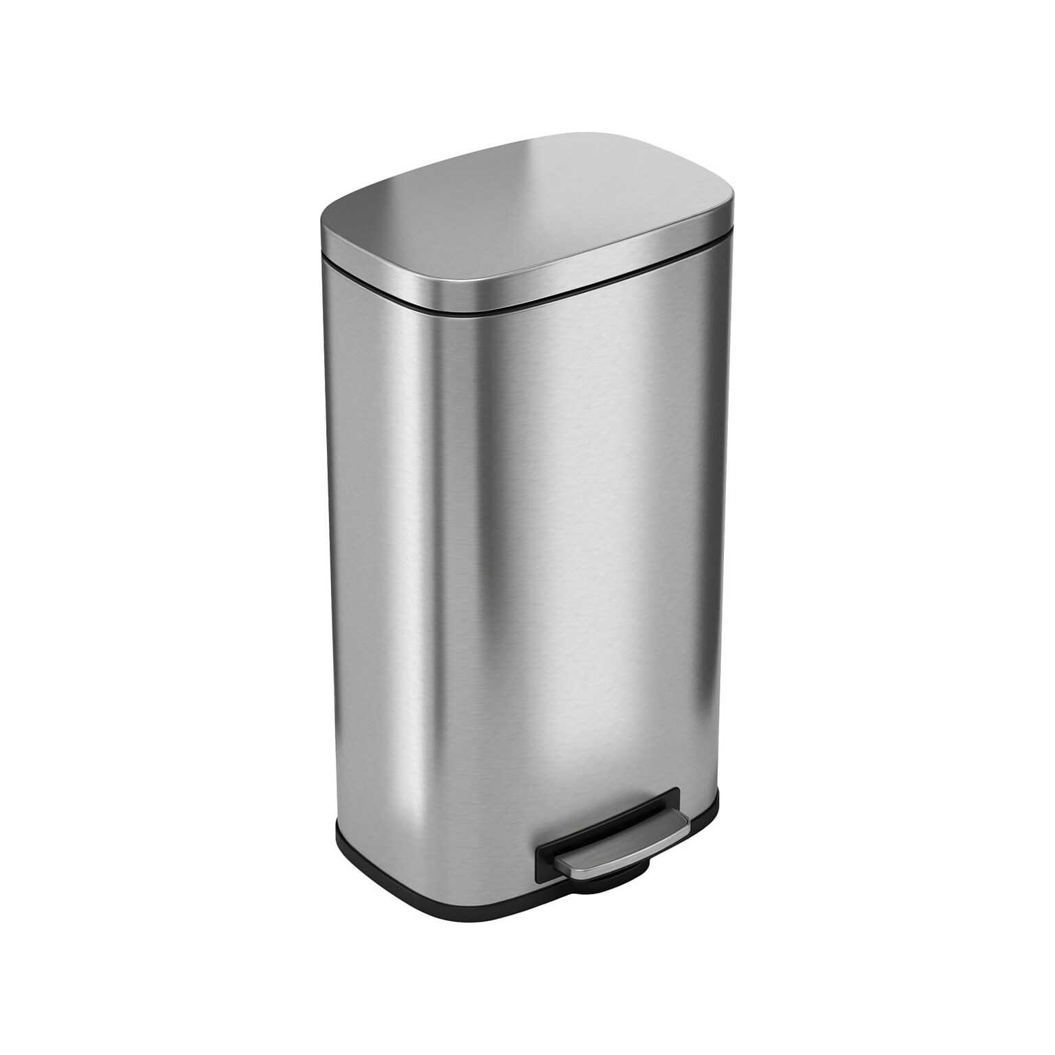 HLS Commercial Stainless Steel Step Trash Can with Hinged Lid, 8-Gallon, Silver (HLSS08R)