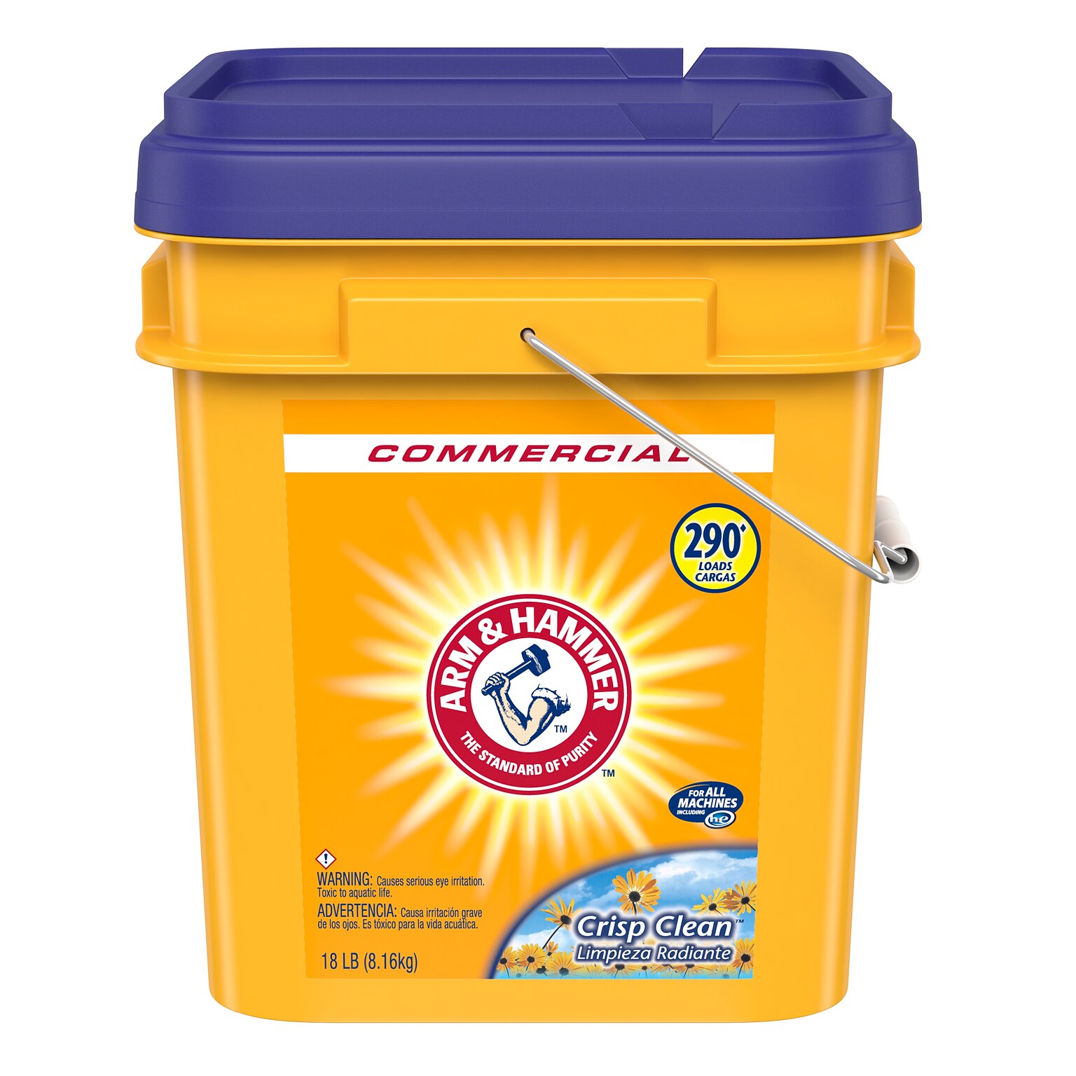 Arm & Hammer HE Powder Laundry Detergent, 290 Loads, 18 LB Pail (CDC3320001001)