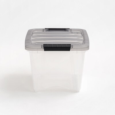 Iris 19 Quart Stack and Pull Plastic Latching Storage Bin, Clear, 5/Pack (500144)