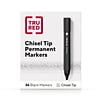 TRU RED™ Tank Permanent Markers, Chisel Tip, Black, 36/Pack (TR54544)