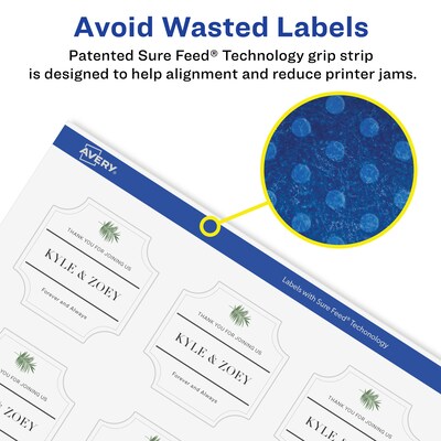 Avery Laser/Inkjet Multipurpose Labels, 1.625" x ", Glossy Clear, 2000/Box (94110)