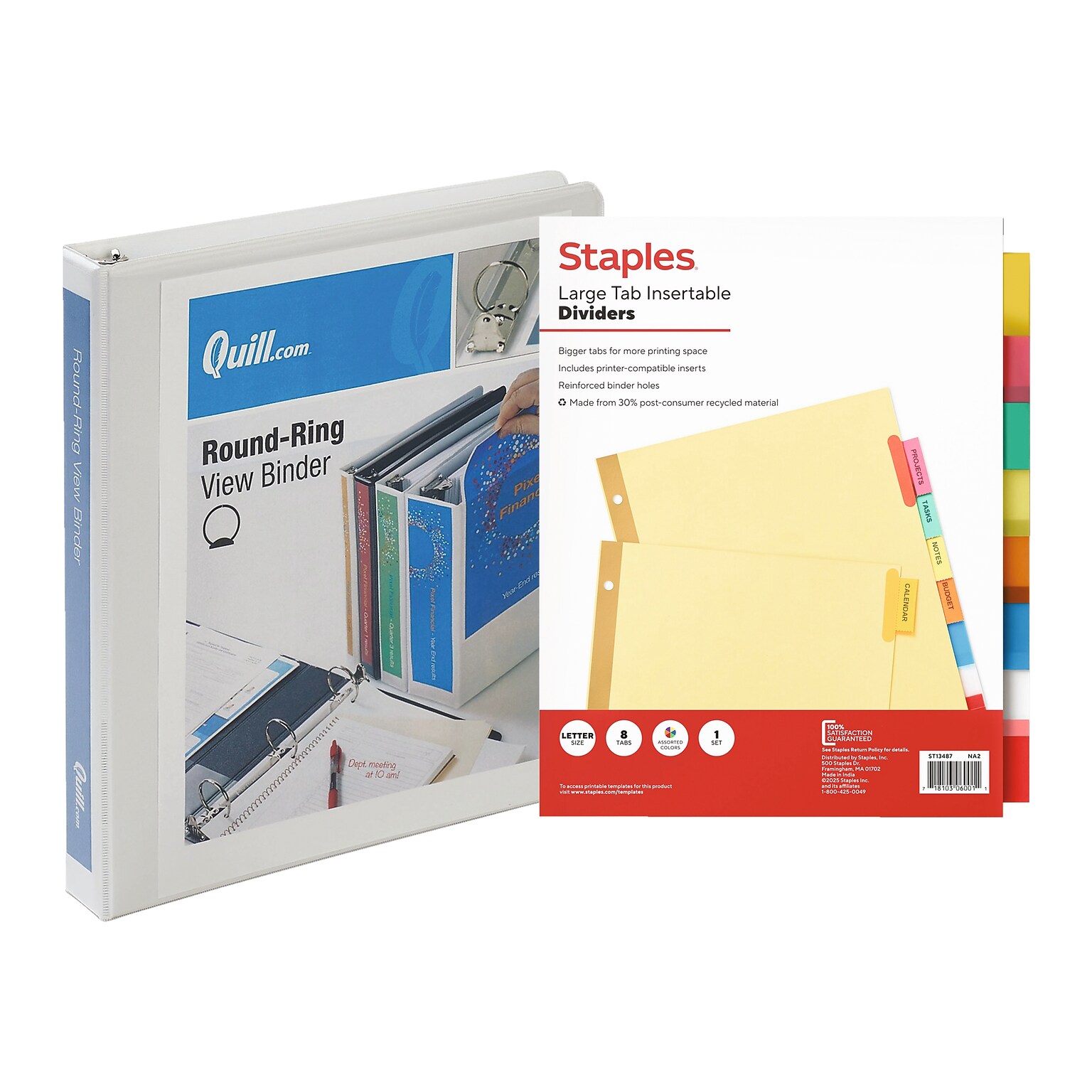 Quill Brand Binder and Divider Bundle
