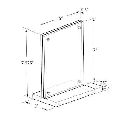Azar Literature Holder, 5 x 7.625, Vertical, Table Top, Clear, Acrylic (104774)