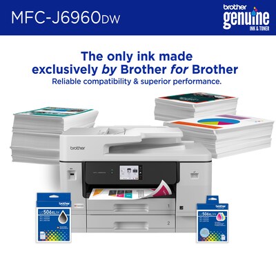 Brother INKvestment MFCJ6960DW Wireless Color Inkjet All-in-One Printer, Best for Home Office