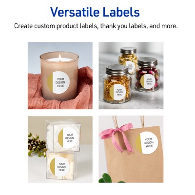 Avery Laser/Inkjet Circle Multipurpose Labels, 2" Dia., White, 120/Pack (S00D1Q)