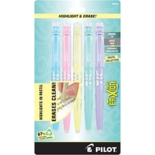 Pilot FriXion Light Pastel Erasable Highlighters, Chisel Tip, Assorted Ink, 5/Pack (46543)