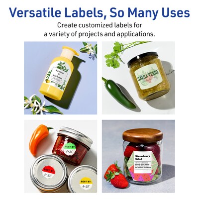 Avery Hexagon Laser Multipurpose Labels, 2-1/2" x 2-57/64", White, 600/Box (19479399171)