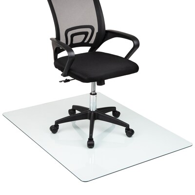 Mind Reader Carpet & Hard Floor Chair Mat, 36 x 46, Clear Tempered Glass (TGC4636-CLR)