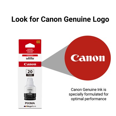 Canon GI-20 Pigment Black Standard Yield Ink Cartridge Refill (3383C001)