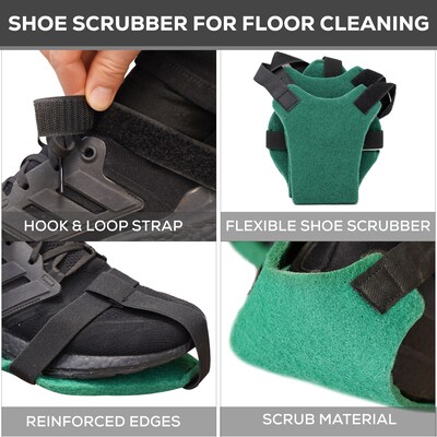BISON LIFE Washable Scrubber Shoe Cover, Adult, Green, 6/Pack (BPES-WSG-1G-6)
