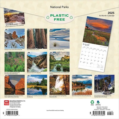 2025 BrownTrout National Parks 12 x 12 Monthly Wall Calendar (9781975475345)