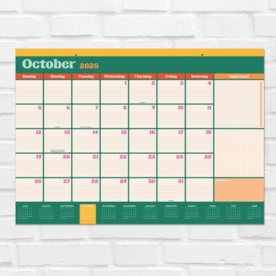 2025-2026 TF Publishing Sherbet 12" x 17" Academic Monthly Blotter Calendar (AY26-8506)