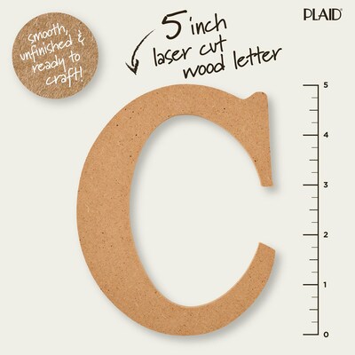 Plaid MDF Letters, 5", Brown Oxide, 12/Pack (PDE63556-12)