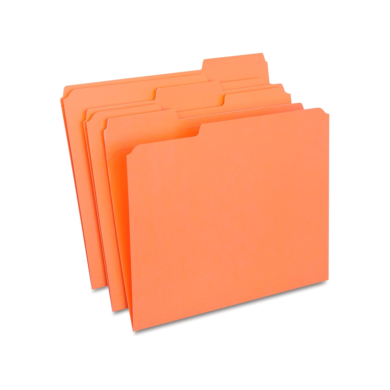 Staples Reinforced File Folder, 1/3-Cut Tab, Letter Size, Orange, 100/Box (ST508929-CC)