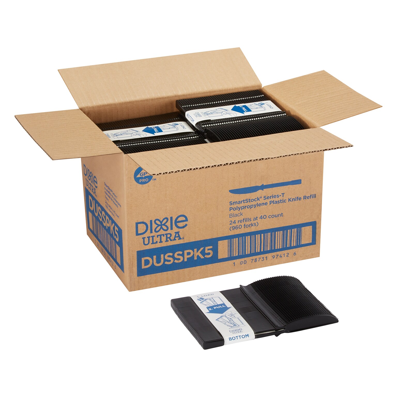 Dixie Ultra SmartStock Series-T Polypropylene Knife Set, Black, 960/Carton (DUSSPK5)