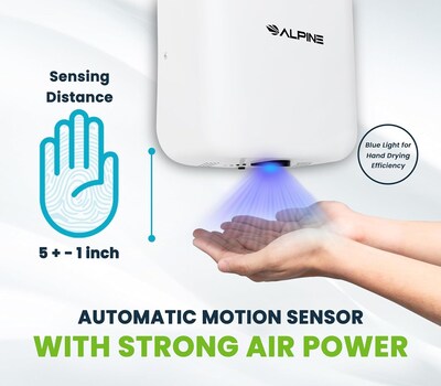 Alpine Industries Hemlock 220V Automatic Hand Dryer, White (400-20-WHI)
