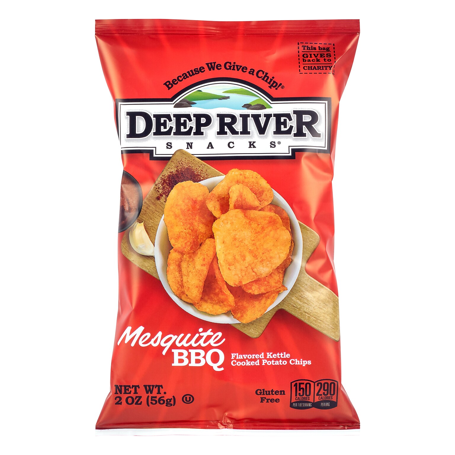 Deep River Snacks Gluten Free Mesquite BBQ Kettle Cooked Potato Chips, 2 oz., 24/Box (220-02562)