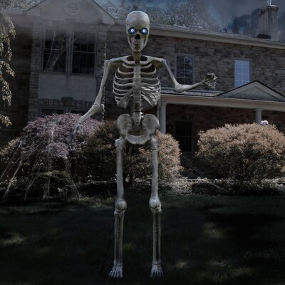 Haunted Hill Farm 8' Tall Motion-Activated Towering Skeleton (HHTWRSKEL-2FLSA)