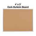 Quill Brand® Standard Durable Cork Bulletin Board, Aluminum Frame, 4W x 3H (28345-CC)