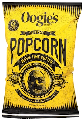 Oogies Snacks Movie Time Butter Popcorn, 1 oz., 20 Bags/Box (856856001124)