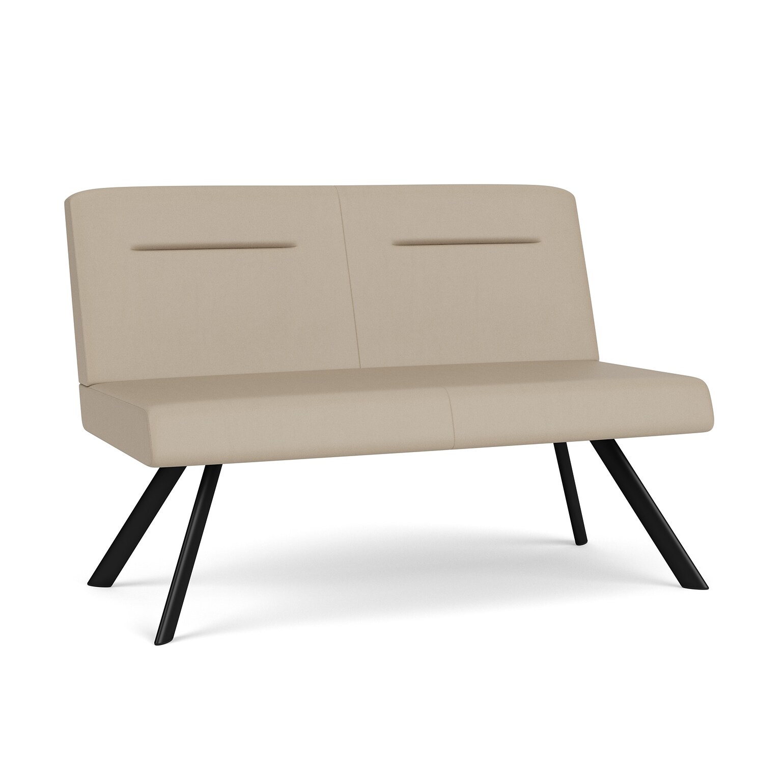 Mystic Lounge Lounge Reception Armless Loveseat, Black Steel Frame (WL1502.SBK-02PPCN.03PPCN)