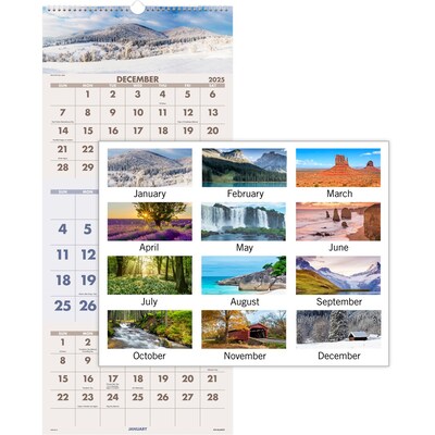 2026 AT-A-GLANCE Scenic 12 x 27 Three-Month Wall Calendar (DMW503-28-26)