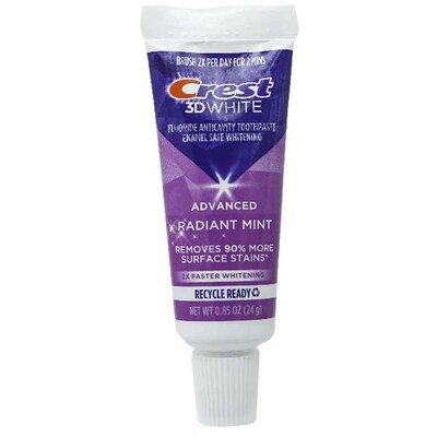 Crest 3D White Toothpaste, 0.85 oz Travel Size Tube, 12 Tubes/Dispensit Box, 12 Dispensit Boxes/Carton