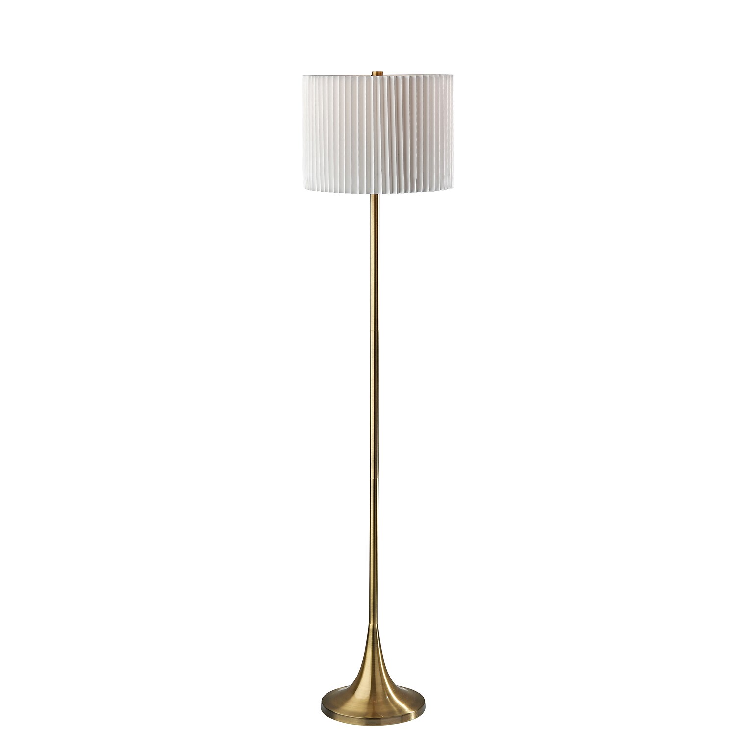 Simplee Adesso Eli 60H Antique Brass Floor Lamp with Drum Shade (SL9504-21)