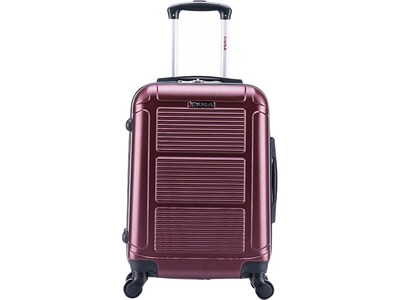 InUSA Pilot 20" Hardside Suitcase, 4-Wheeled Spinner, TSA Checkpoint Friendly, Wine (IUPIL00S-WIN)
