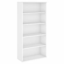Bush Business Furniture Studio C 72.8H 5-Shelf Bookcase with Adjustable Shelves, White Laminated Wo