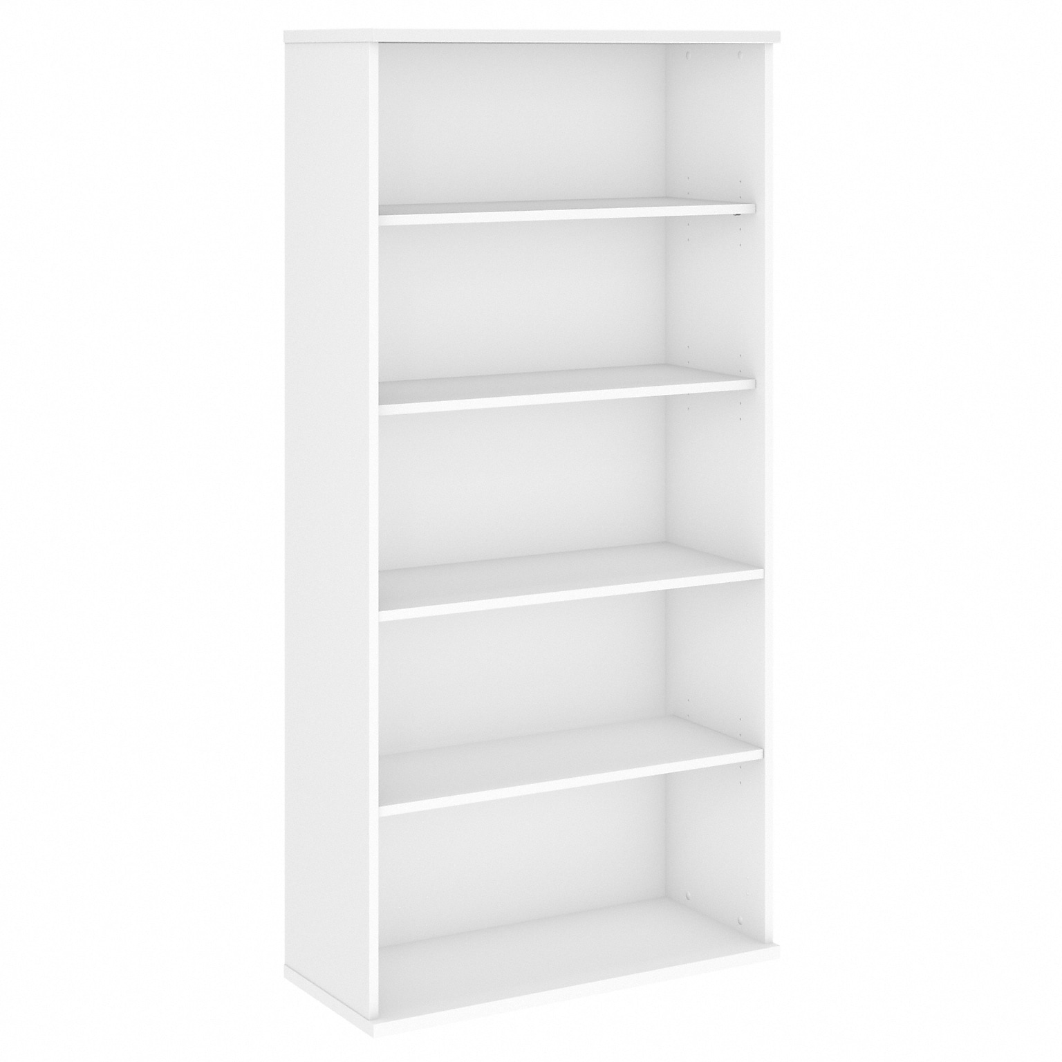 Bush Business Furniture Studio C 72.8H 5-Shelf Bookcase with Adjustable Shelves, White Laminated Wood (SCB136WH)