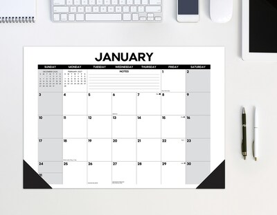 2027 Willow Creek Basic 17" x 12" Monthly Desk Pad Calendar, Assorted Colors (66430)