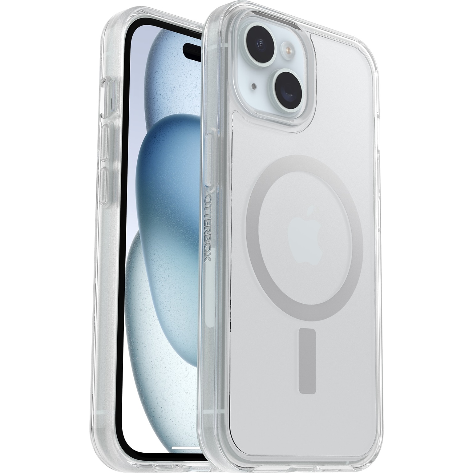 OtterBox Symmetry for MagSafe Case, iPhone 15/14/13, Shock Absorbing, Clear (77-93109)