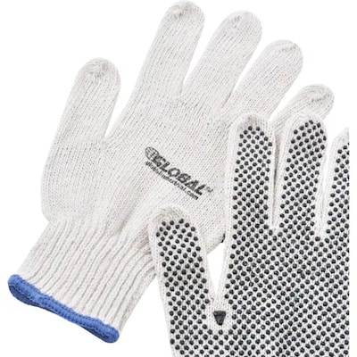 Global Industrial PVC Dot Knit Gloves, Single-Sided, Black, X-Large, 12 Pairs (708352XL)