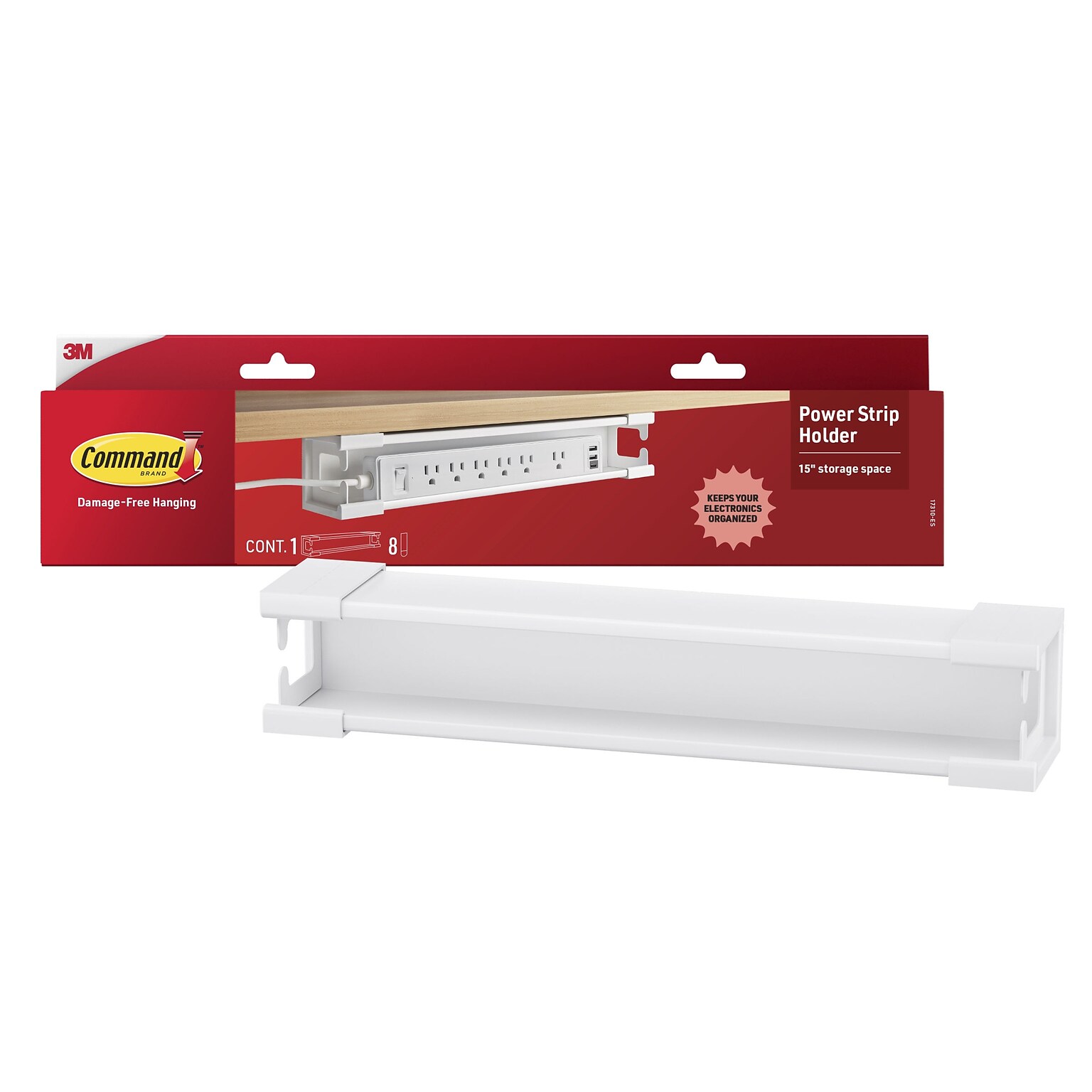 Command Power Strip Holder, White (17310-ES)