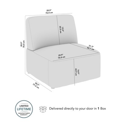 Bush Business Furniture Assemble Modular Lounge Chair, Armless, Mist Fabric (ASM130MSF-03)