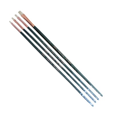 Silver Brush Natural Hog Bristle, Bright Brushes, 4/Pack (SLVGP1072)