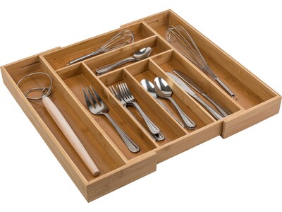 Honey-Can-Do Bamboo Silverware Drawer Organizer, Brown (KCH-07645)