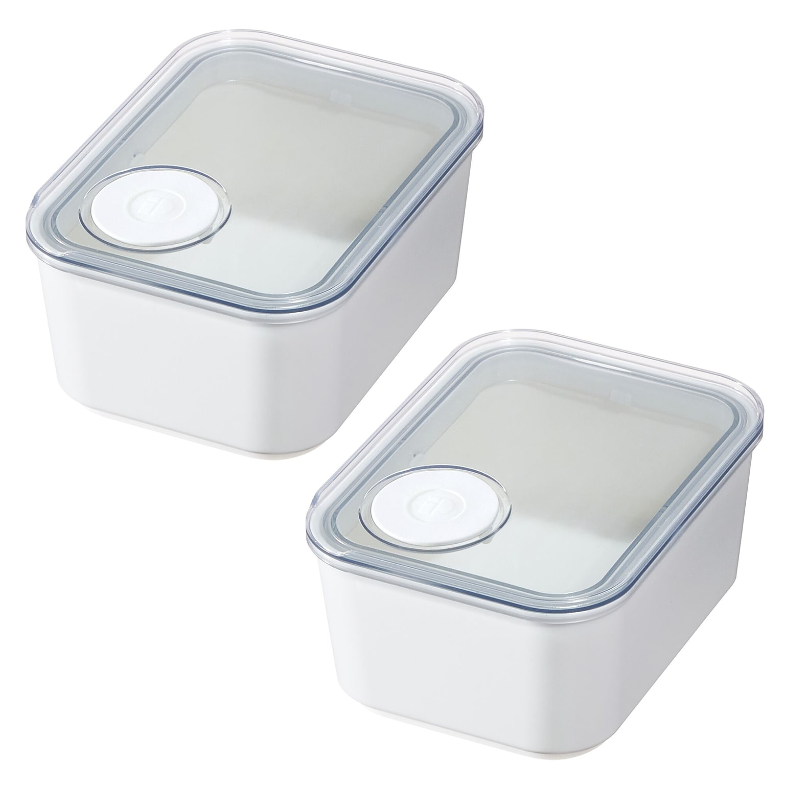 iDESIGN Polypropylene Containers, White/Clear, 2/Pack (28208M2)