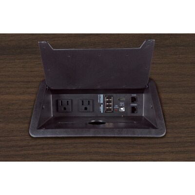 Regency Legacy 168"W x 52"D Racetrack Shaped Conference Table with Grommet, Neo Walnut (LCTRT16852NW)