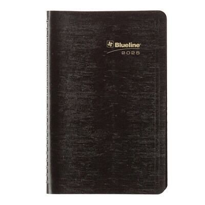 2025 Blueline Plan & Link 5 x 8 Weekly Appointment Book, Faux Leather Cover, Black (C5075.81T)