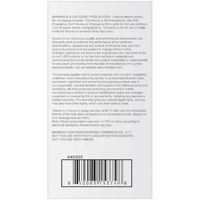 Viribright 9.5 Watts Soft White LED Household Bulb, 4/Box (640555-4)
