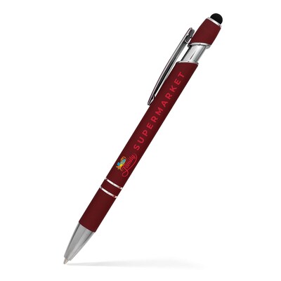 Custom Alexandria Stylus Satin Soft Touch Click Metal Pen