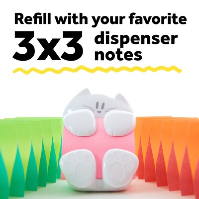 Post-it Cat Pop-Up Dispenser for 3" x 3" Notes, White (CAT-330)