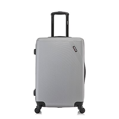 DUKAP Discovery 24" Hardside Suitcase, 4-Wheeled Spinner, TSA Checkpoint Friendly, Silver (DKDIS00M-SIL)