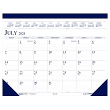2024-2025 House of Doolittle 22 x 17 Academic Monthly Desk Pad Calendar, White/Blue (155-25)