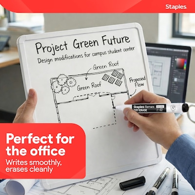 Staples Remarx Dry Erase Marker, Ultra Fine Tip, Black, 36/Pack (ST62956)