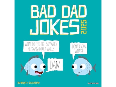 2025 Willow Creek Bad Dad Jokes 7 x 7 Monthly Wall Calendar, Blue/White (45657)