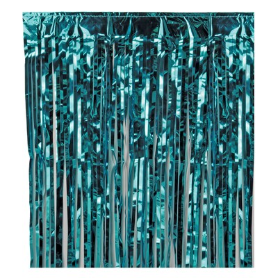Beistle Metallic Fringe Curtain, Turquoise, 2/Pack (55410-T)